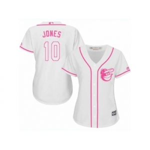 Women's Majestic Baltimore Orioles #10 Adam Jones Authentic White Fashion Cool Base MLB Jersey