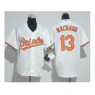 Youth Baltimore Orioles #13 Manny Machado White Cool Base Stitched MLB Jersey