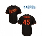 Youth Baltimore Orioles #45 Mark Trumbo Black Cool Base Stitched MLB Jersey