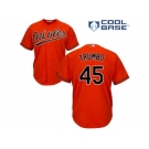 Youth Baltimore Orioles #45 Mark Trumbo Orange Cool Base Stitched MLB Jersey