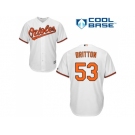 Youth Baltimore Orioles #53 Zach Britton White Cool Base Stitched MLB Jersey