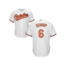 Youth Baltimore Orioles #6 Jonathan Schoop White Cool Base Stitched MLB Jersey