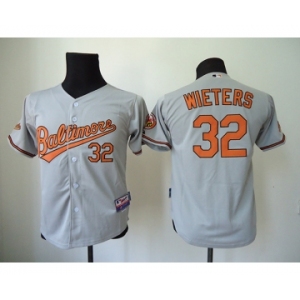 youth mlb jerseys baltimore orioles #32 wieters grey