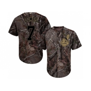 Youth Cleveland Indians #7 Yan Gomes Camo Realtree Collection Cool Base Stitched MLB Jersey