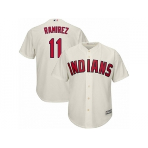 Youth Majestic Cleveland Indians #11 Jose Ramirez Authentic Cream Alternate 2 Cool Base MLB Jersey