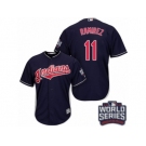 Youth Majestic Cleveland Indians #11 Jose Ramirez Authentic Navy Blue Alternate 1 2016 World Series Bound Cool Base MLB Jersey