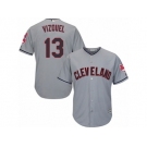 Youth Majestic Cleveland Indians #13 Omar Vizquel Authentic Grey Road Cool Base MLB Jersey