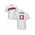 Youth Majestic Cleveland Indians #13 Omar Vizquel Authentic White Home Cool Base MLB Jersey