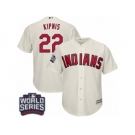 Youth Majestic Cleveland Indians #22 Jason Kipnis Authentic Cream Alternate 2 2016 World Series Bound Cool Base MLB Jersey