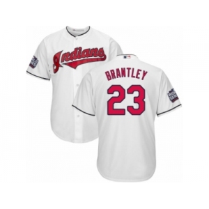 Youth Majestic Cleveland Indians #23 Michael Brantley Authentic White Home 2016 World Series Bound Cool Base MLB Jersey