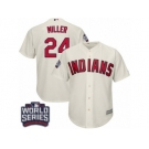 Youth Majestic Cleveland Indians #24 Andrew Miller Authentic Cream Alternate 2 2016 World Series Bound Cool Base MLB Jersey