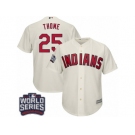 Youth Majestic Cleveland Indians #25 Jim Thome Authentic Cream Alternate 2 2016 World Series Bound Cool Base MLB Jersey