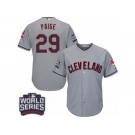 Youth Majestic Cleveland Indians #29 Satchel Paige Authentic Grey Road 2016 World Series Bound Cool Base MLB Jersey