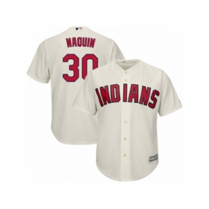 Youth Majestic Cleveland Indians #30 Tyler Naquin Authentic Cream Alternate 2 Cool Base MLB Jersey