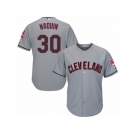 Youth Majestic Cleveland Indians #30 Tyler Naquin Authentic Grey Road Cool Base MLB Jersey