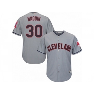 Youth Majestic Cleveland Indians #30 Tyler Naquin Authentic Grey Road Cool Base MLB Jersey