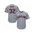 Youth Majestic Cleveland Indians #32 Jay Bruce Authentic Grey Road Cool Base MLB Jersey