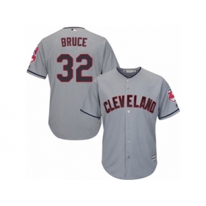 Youth Majestic Cleveland Indians #32 Jay Bruce Authentic Grey Road Cool Base MLB Jersey