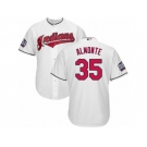 Youth Majestic Cleveland Indians #35 Abraham Almonte Authentic White Home 2016 World Series Bound Cool Base MLB Jersey