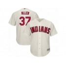 Youth Majestic Cleveland Indians #37 Cody Allen Authentic Cream Alternate 2 Cool Base MLB Jersey