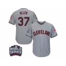 Youth Majestic Cleveland Indians #37 Cody Allen Authentic Grey Road 2016 World Series Bound Cool Base MLB Jersey