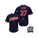 Youth Majestic Cleveland Indians #37 Cody Allen Authentic Navy Blue Alternate 1 2016 World Series Bound Cool Base MLB Jersey