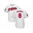 Youth Majestic Cleveland Indians #8 Lonnie Chisenhall Authentic White Home 2016 World Series Bound Cool Base MLB Jersey