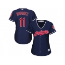 Women Cleveland Indians #11 Jose Ramirez Navy Blue Alternate Stitched MLB Jersey