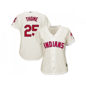 Women's Cleveland Indians #25 Jim Thome Cream Alternate Stitched MLB Jersey