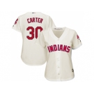 Women's Cleveland Indians #30 Joe Carter Cream Alternate Stitched MLB Jersey