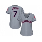 Women's Cleveland Indians #7 Kenny Lofton Grey Road Stitched MLB Jersey