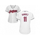 Women's Majestic Cleveland Indians #11 Jose Ramirez Replica White Home Cool Base MLB Jersey