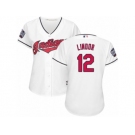 Women's Majestic Cleveland Indians #12 Francisco Lindor Authentic White Home 2016 World Series Bound Cool Base MLB Jersey