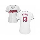 Women's Majestic Cleveland Indians #13 Omar Vizquel Authentic White Home Cool Base MLB Jersey