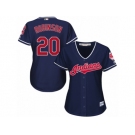 Women's Majestic Cleveland Indians #20 Eddie Robinson Authentic Navy Blue Alternate 1 Cool Base MLB Jersey