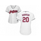 Women's Majestic Cleveland Indians #20 Eddie Robinson Authentic White Home Cool Base MLB Jersey