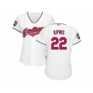 Women's Majestic Cleveland Indians #22 Jason Kipnis Authentic White Home 2016 World Series Bound Cool Base MLB Jersey