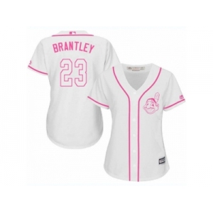 Women's Majestic Cleveland Indians #23 Michael Brantley Authentic White Fashion Cool Base MLB Jersey