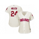 Women's Majestic Cleveland Indians #24 Andrew Miller Authentic Cream Alternate 2 Cool Base MLB Jersey