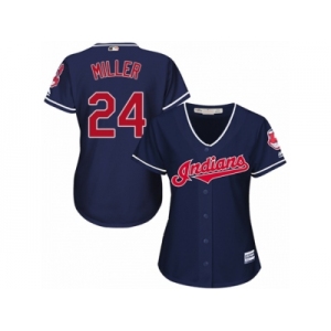 Women's Majestic Cleveland Indians #24 Andrew Miller Authentic Navy Blue Alternate 1 Cool Base MLB Jersey