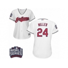 Women's Majestic Cleveland Indians #24 Andrew Miller Authentic White Home 2016 World Series Bound Cool Base MLB Jersey