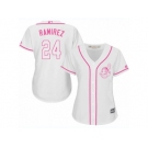 Women's Majestic Cleveland Indians #24 Manny Ramirez Authentic White Fashion Cool Base MLB Jersey