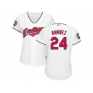 Women's Majestic Cleveland Indians #24 Manny Ramirez Authentic White Home 2016 World Series Bound Cool Base MLB Jersey