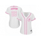 Women's Majestic Cleveland Indians #26 Austin Jackson Authentic White Fashion Cool Base MLB Jersey