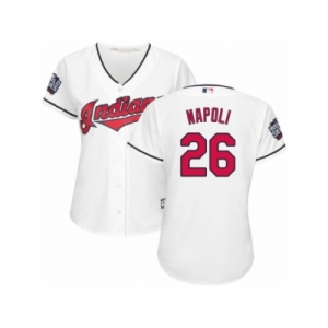 Women's Majestic Cleveland Indians #26 Mike Napoli Authentic Grey Road 2016 World Series Bound Cool Base MLB Jersey