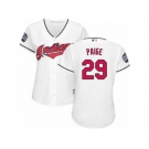 Women's Majestic Cleveland Indians #29 Satchel Paige Authentic White Home 2016 World Series Bound Cool Base MLB Jersey