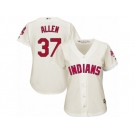 Women's Majestic Cleveland Indians #37 Cody Allen Authentic Cream Alternate 2 Cool Base MLB Jersey