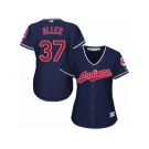 Women's Majestic Cleveland Indians #37 Cody Allen Authentic Navy Blue Alternate 1 Cool Base MLB Jersey