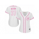 Women's Majestic Cleveland Indians #37 Cody Allen Authentic White Fashion Cool Base MLB Jersey