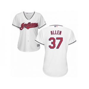 Women's Majestic Cleveland Indians #37 Cody Allen Authentic White Home Cool Base MLB Jersey